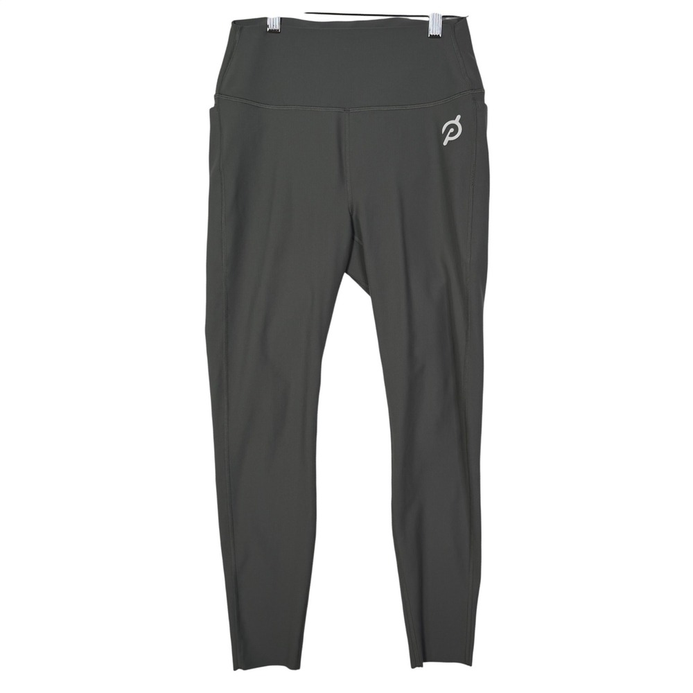 Peloton Womens Medium Gray Solid Leggings High Waisted Side Pockets Activewear